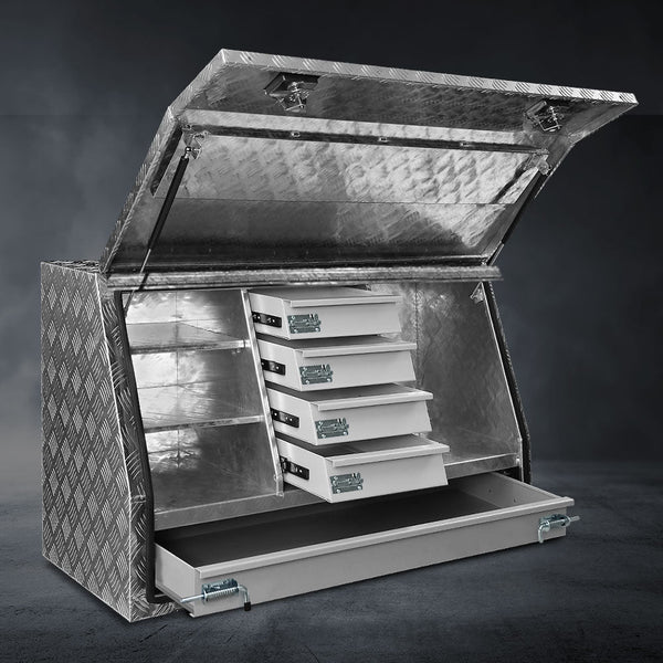 Giantz Aluminium Toolbox Generator Tool Box Drawers Truck Canopy Trailer Locks Giantz