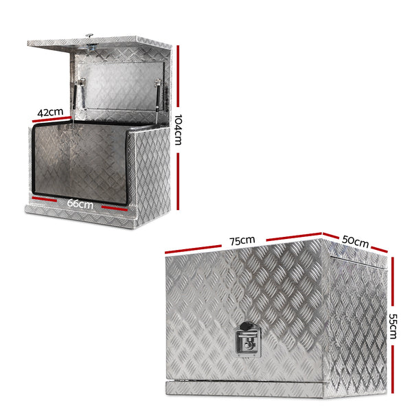 Giantz 75x50x55cm Aluminium Tool box Generator Toolbox Truck Ute Trailer Canopy freeshipping - Awezingly