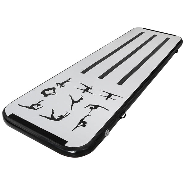 Everfit 3M Air Track Gymnastics Tumbling Mat Exercise Cheerleading Unique Black Everfit