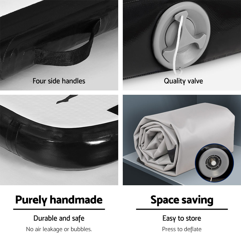 Everfit 3M Air Track Gymnastics Tumbling Mat Exercise Cheerleading Unique Black Everfit