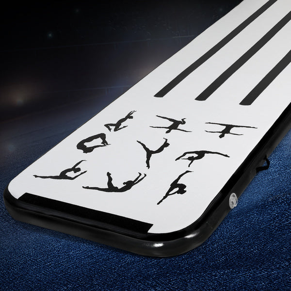 Everfit 3M Air Track Gymnastics Tumbling Mat Exercise Cheerleading Unique Black Everfit