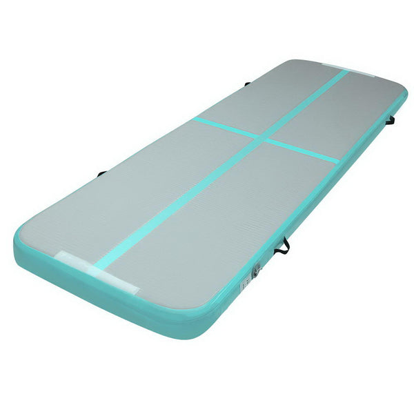 Everfit 3m x 1m Air Track Mat Gymnastic Tumbling Mint Green and Grey freeshipping - Awezingly
