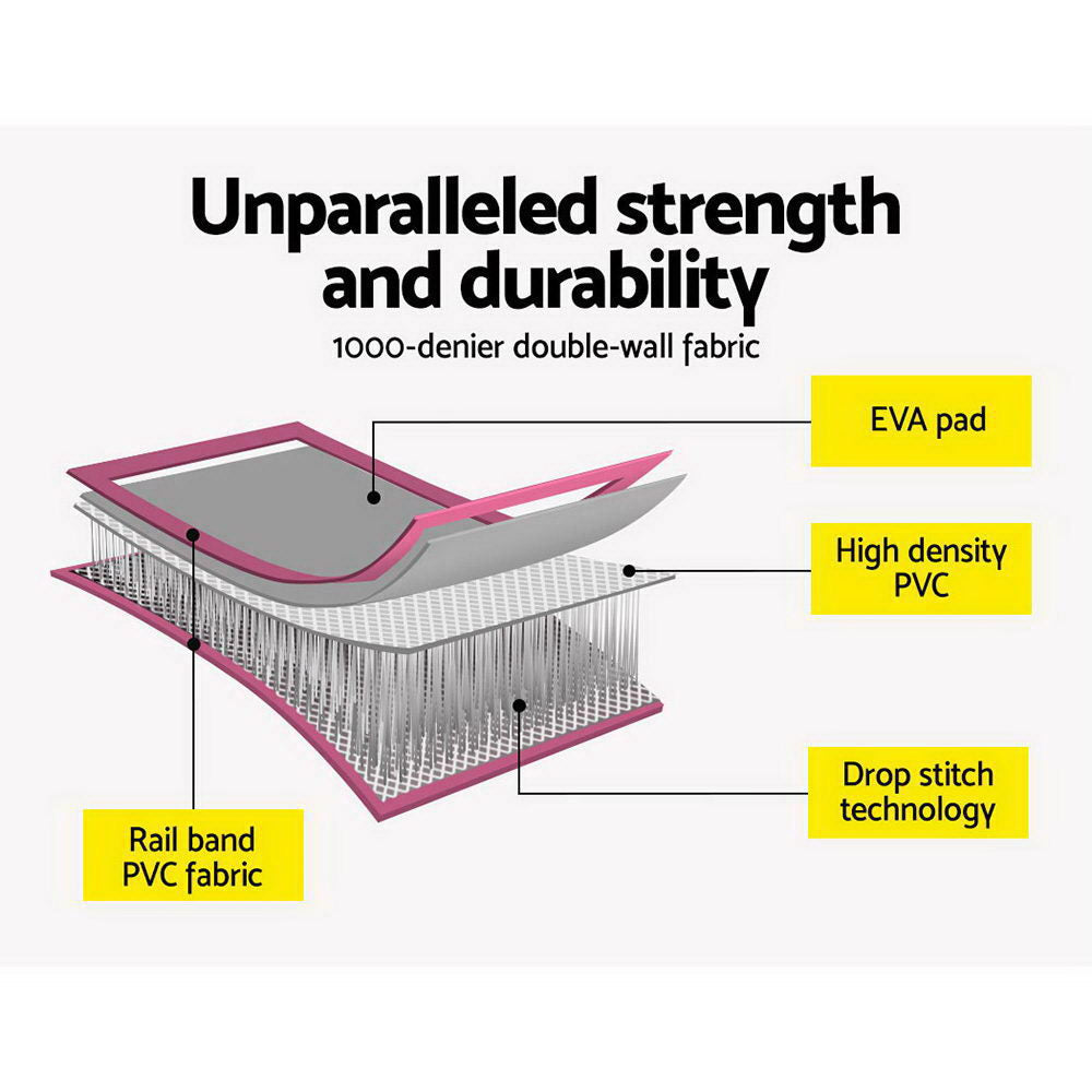 Everfit 3m x 1m Air Track Mat Gymnastic Tumbling Pink and Grey freeshipping - Awezingly