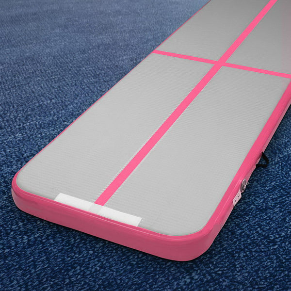 Everfit 3m x 1m Air Track Mat Gymnastic Tumbling Pink and Grey freeshipping - Awezingly