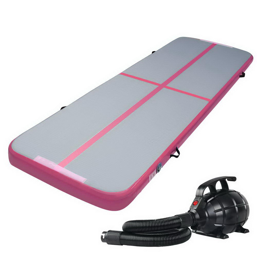 Everfit GoFun 3X1M Inflatable Air Track Mat with Pump Tumbling Gymnastics Pink freeshipping - Awezingly
