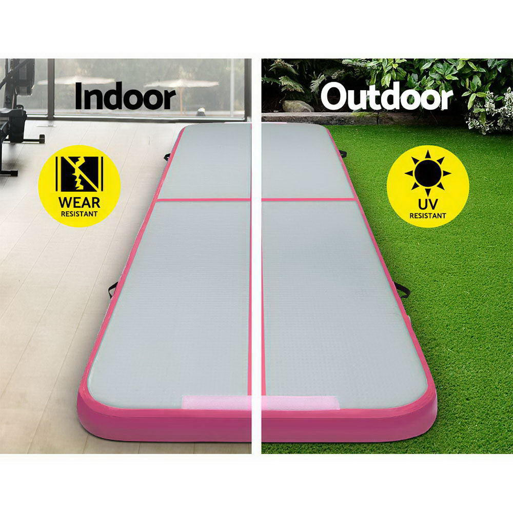 Everfit GoFun 3X1M Inflatable Air Track Mat with Pump Tumbling Gymnastics Pink freeshipping - Awezingly