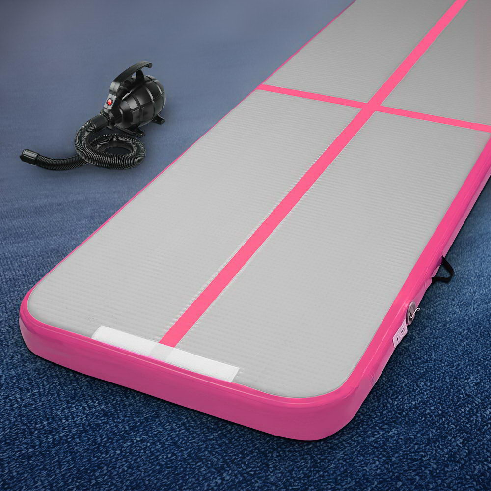 Everfit GoFun 3X1M Inflatable Air Track Mat with Pump Tumbling Gymnastics Pink freeshipping - Awezingly