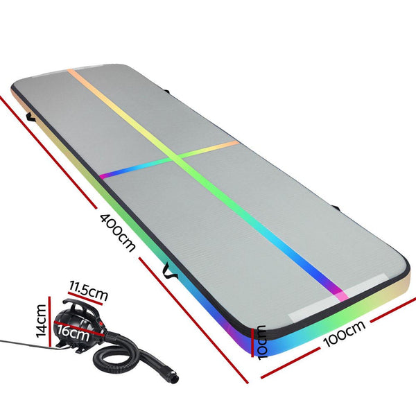 Everfit 4M Air Track Gymnastics Tumbling Exercise Mat Inflatable Mats + Pump freeshipping - Awezingly