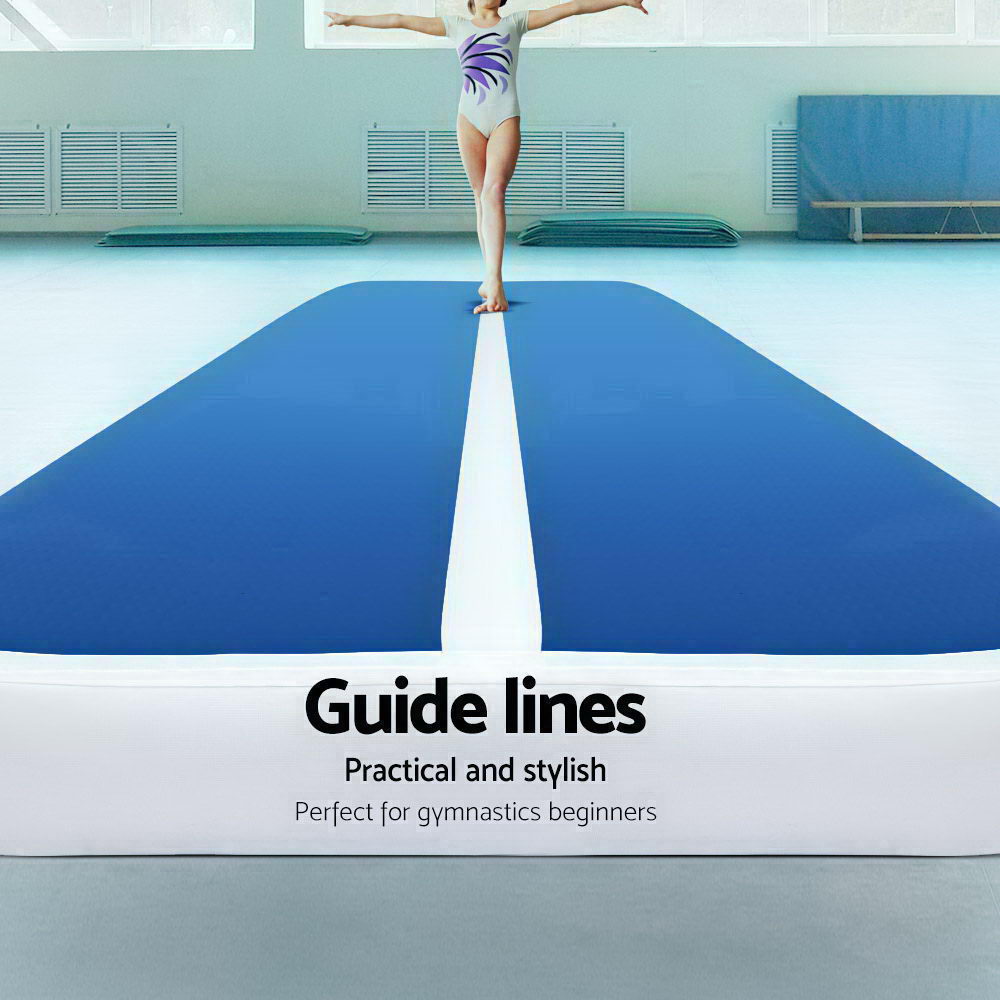 Everfit 4X1M Inflatable Air Track Mat 20CM Thick with Pump Tumbling Gymnastics Blue freeshipping - Awezingly