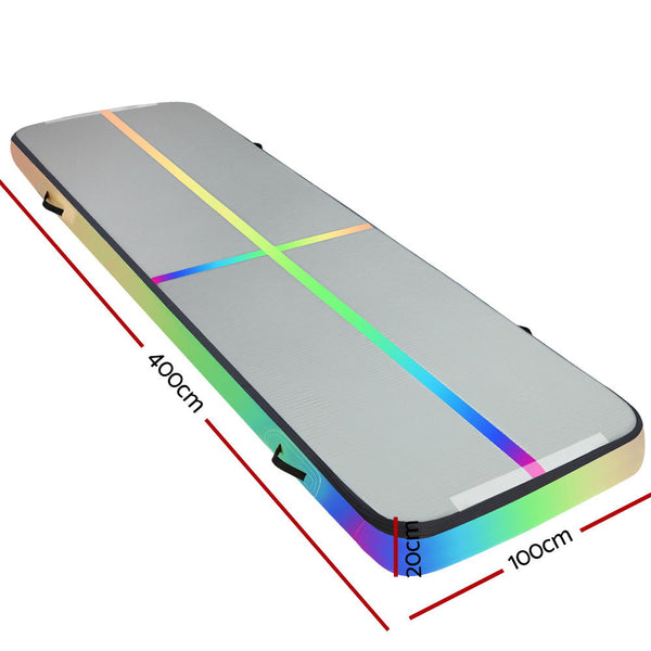 Everfit 4X1X0.2M Air Track Inflatable Tumbling Mat Gymnastics Yoga Mat freeshipping - Awezingly