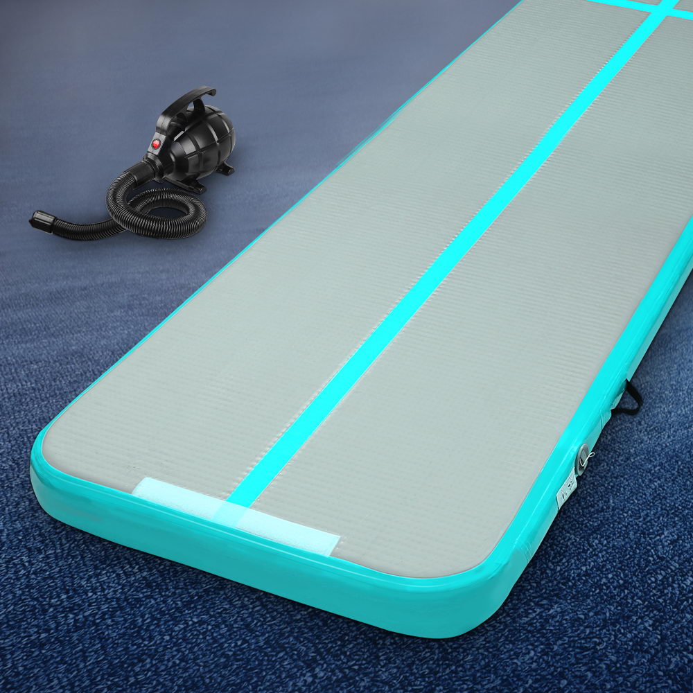 Everfit GoFun 5X1M Inflatable Air Track Mat with Pump Tumbling Gymnastics Green freeshipping - Awezingly