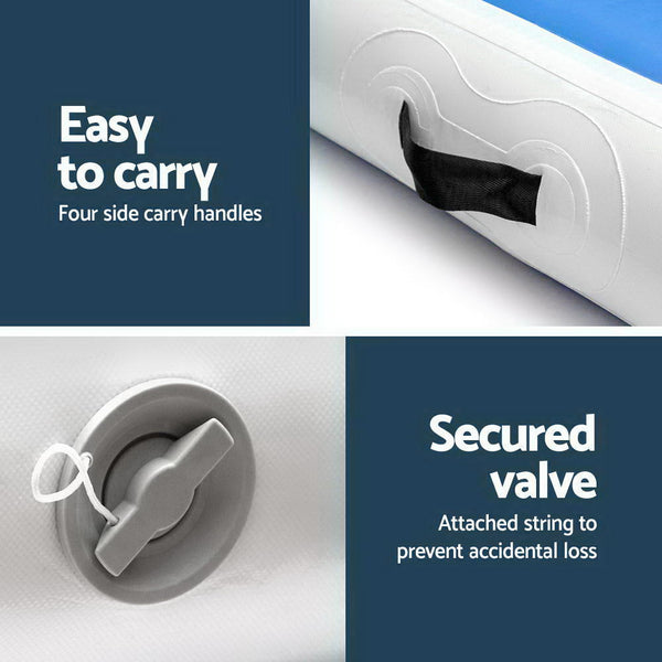 5m x 1m Inflatable Air Track Mat 20cm Thick Gymnastic Tumbling Blue And White freeshipping - Awezingly