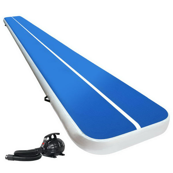 Everfit 6X1M Inflatable Air Track Mat 20CM Thick with Pump Tumbling Gymnastics Blue freeshipping - Awezingly