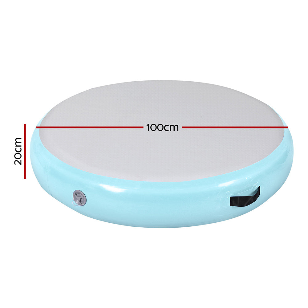 Everfit 1m Air Track Spot Inflatable Gymnastics Tumbling Mat Round Green Everfit