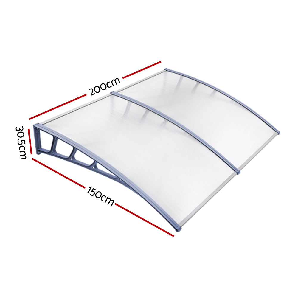 Instahut Window Door Awning Door Canopy Outdoor Patio Sun Shield 1.5mx2m DIY Instahut