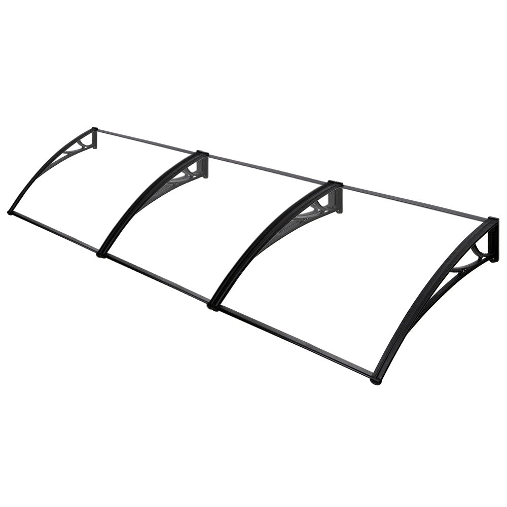 Instahut Window Door Awning Outdoor Solid Polycarbonate Canopy Patio 1mx3m DIY Instahut