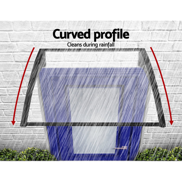 Instahut Window Door Awning Outdoor Solid Polycarbonate Canopy Patio 1mx3m DIY Instahut