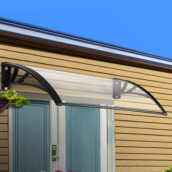 Instahut Window Door Awning Outdoor Solid Polycarbonate Canopy Patio 1mx3m DIY Instahut