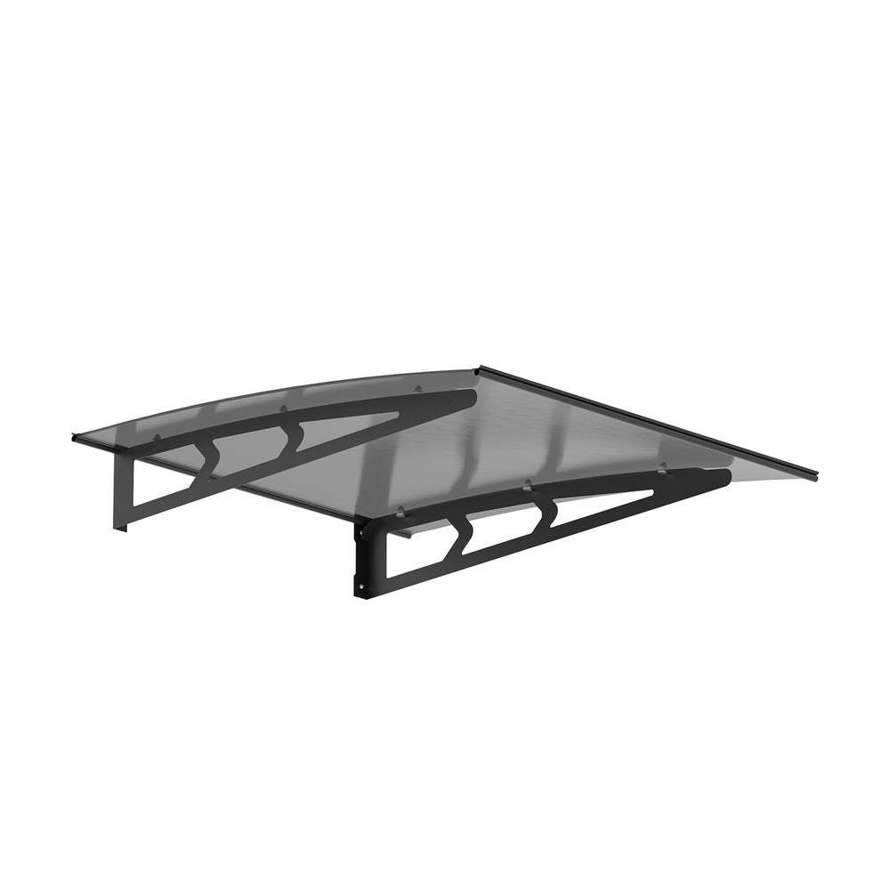 Instahut Window Door Awning Canopy 1mx1m Grey Solid Sheet Metal Frame Instahut