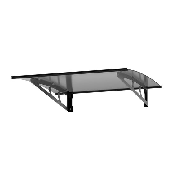Instahut Window Door Awning Canopy 1mx1m Grey Solid Sheet Metal Frame Instahut