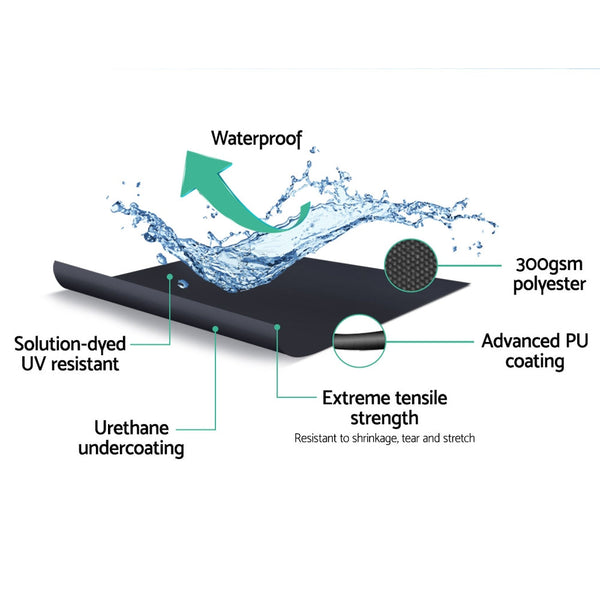 Instahut Folding Arm Awning Outdoor Awning Canopy Retractable 5Mx3M Grey Instahut