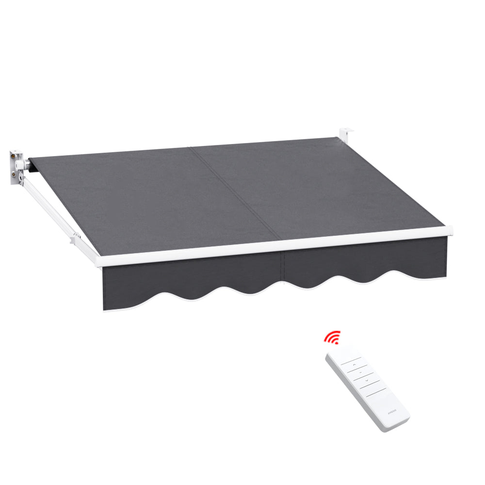 Instahut Retractable Folding Arm Awning Motorised Sunshade 2Mx1.5M Grey Does not apply