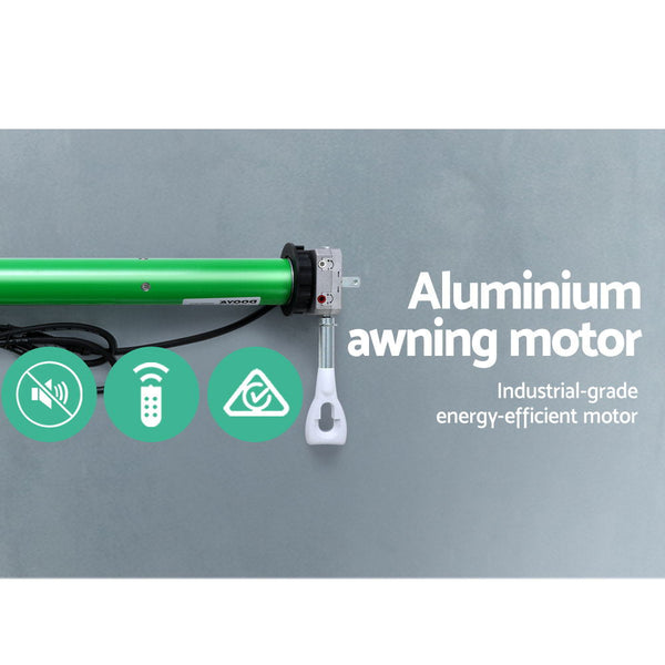 Instahut Retractable Folding Arm Awning Motorised Sunshade 2Mx1.5M Grey Does not apply