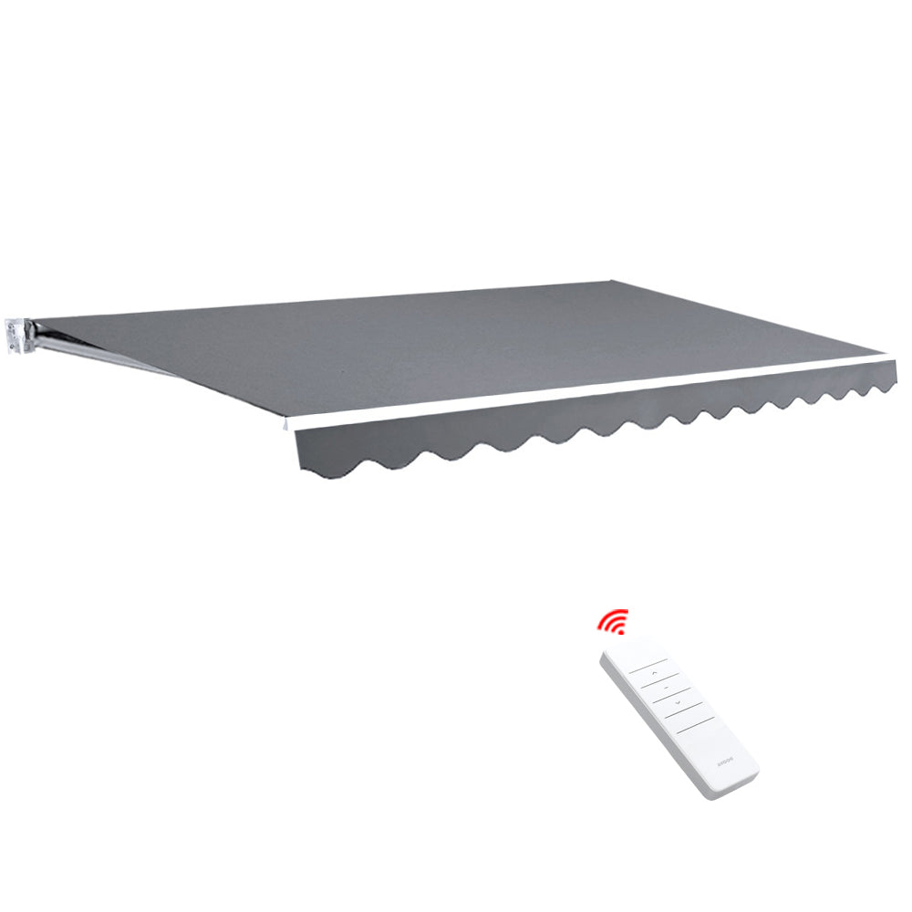Instahut Retractable Folding Arm Awning Motorised Sunshade 3Mx2.5M Pearl Grey Does not apply