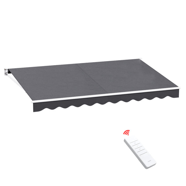 Instahut Retractable Folding Arm Awning Motorised Sunshade 4Mx2.5M Grey Does not apply