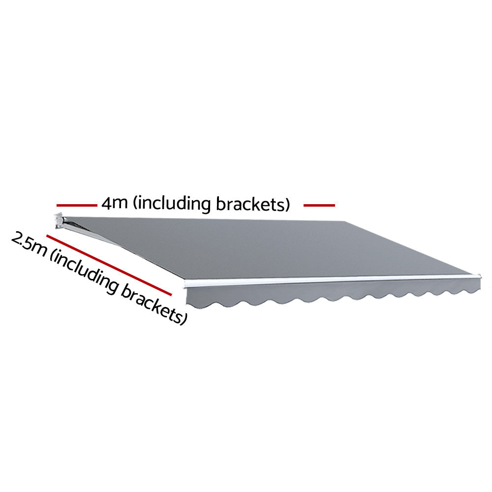 Instahut Folding Arm Awning Motorised Outdoor Pearl Retractable 4X2.5M Instahut