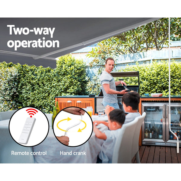 Instahut Folding Arm Awning Motorised Outdoor Pearl Retractable 4X2.5M Instahut