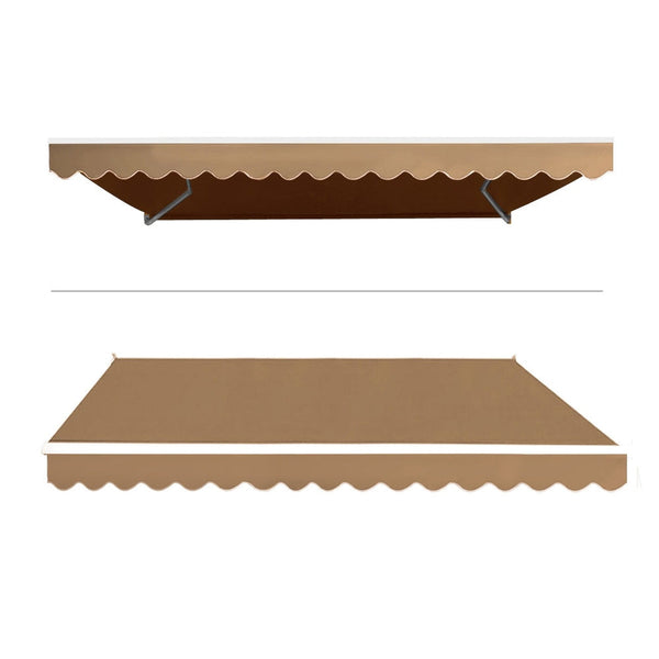 Instahut Retractable Folding Arm Awning Motorised Sunshade 4Mx3M Beige Does not apply
