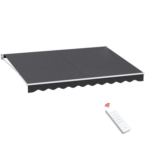 Instahut Retractable Folding Arm Awning Motorised Sunshade 4Mx3M Grey Does not apply