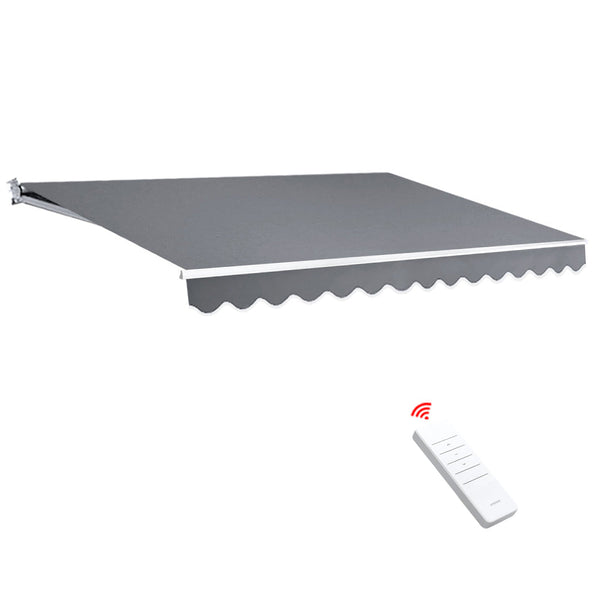 Instahut Retractable Folding Arm Awning Motorised Sunshade 4Mx3M Pearl Grey Does not apply