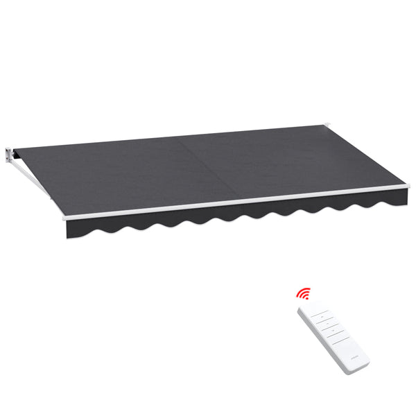 Instahut Retractable Folding Arm Awning Motorised Sunshade 4.5Mx2.5M Grey Does not apply