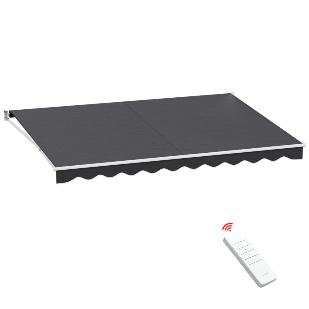 Instahut Retractable Folding Arm Awning Motorised Sunshade 4.5Mx3M Grey Does not apply
