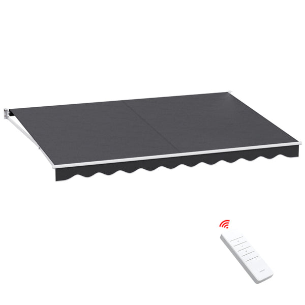 Instahut Retractable Folding Arm Awning Motorised Sunshade 4.5Mx3M Grey Does not apply