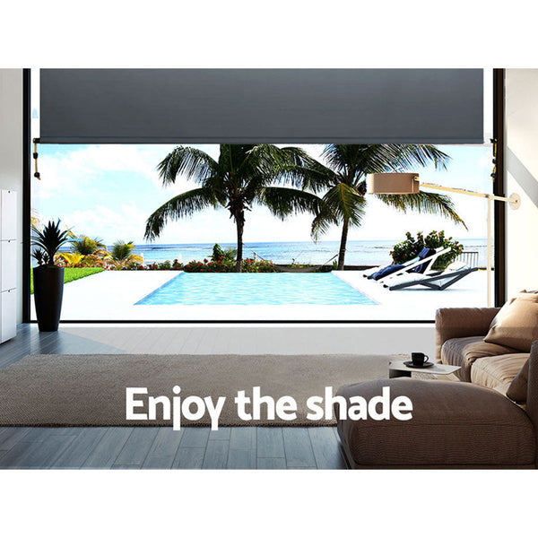 Instahut Outdoor Blind Privacy Screen Roll Down Awning Canopy Window 2.4X2.5M Instahut