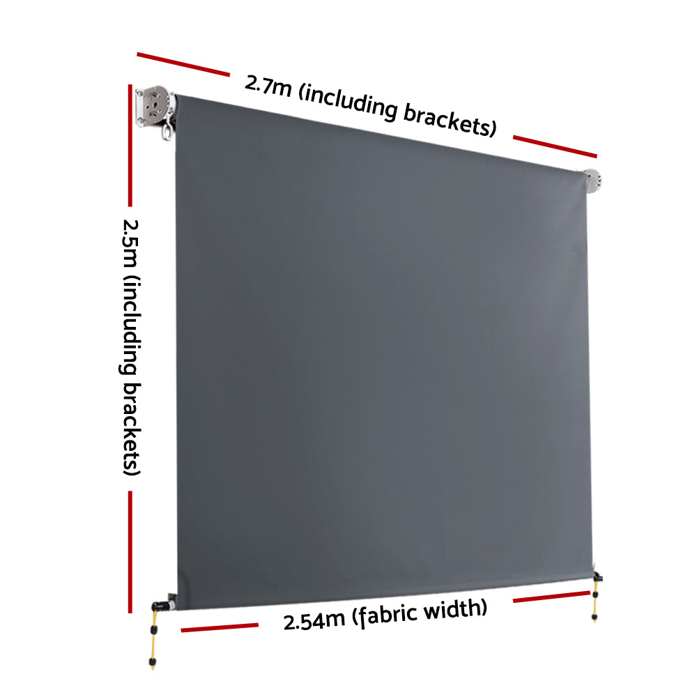 Instahut Outdoor Blind Window Roll Down Awning Canopy Privacy Screen 2.7X2.5M Instahut