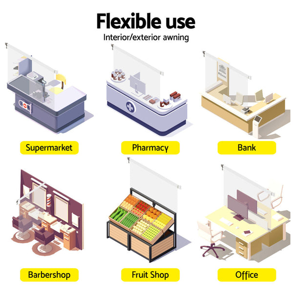 Instahut Outdoor Blind Roll Down Awning Canopy Shade Retractable Window 1.2X2.4M Instahut