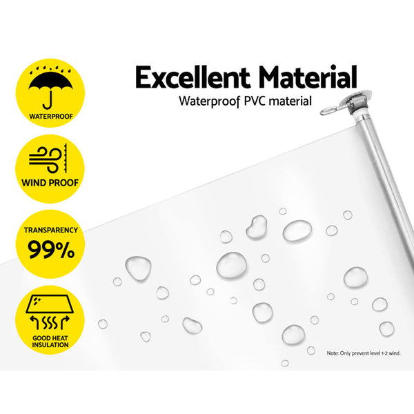 Instahut Outdoor Blind Roll Down Awning Canopy Shade Retractable Window 1.3X2.4M Instahut