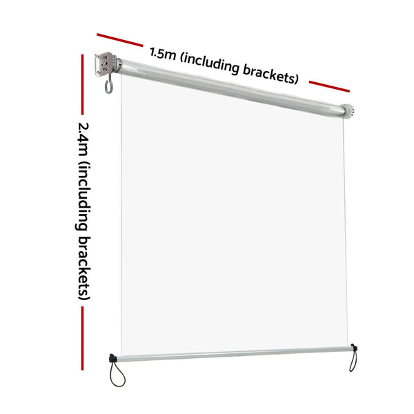 Instahut Outdoor Blind Roll Down Awning Canopy Shade Retractable Window 1.5X2.4M Instahut