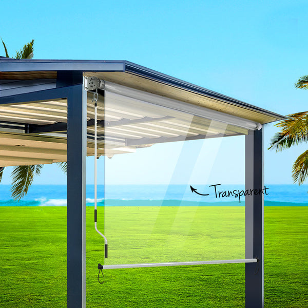 Instahut Outdoor Blind Roll Down Awning Canopy Shade Retractable Window 1.5X2.4M Instahut