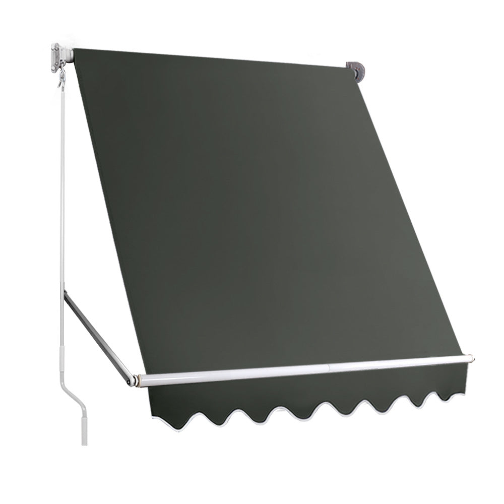 Instahut Window Fixed Pivot Arm Awning Outdoor Blinds Retractable Canopy1.8X2.1M Does not apply
