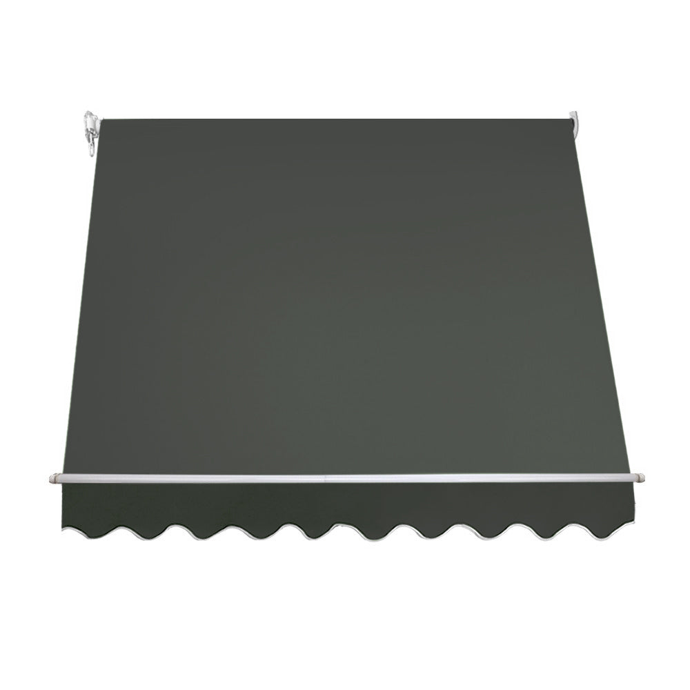 Instahut Window Fixed Pivot Arm Awning Outdoor Blinds Retractable Patio 2.4X2.1M Instahut