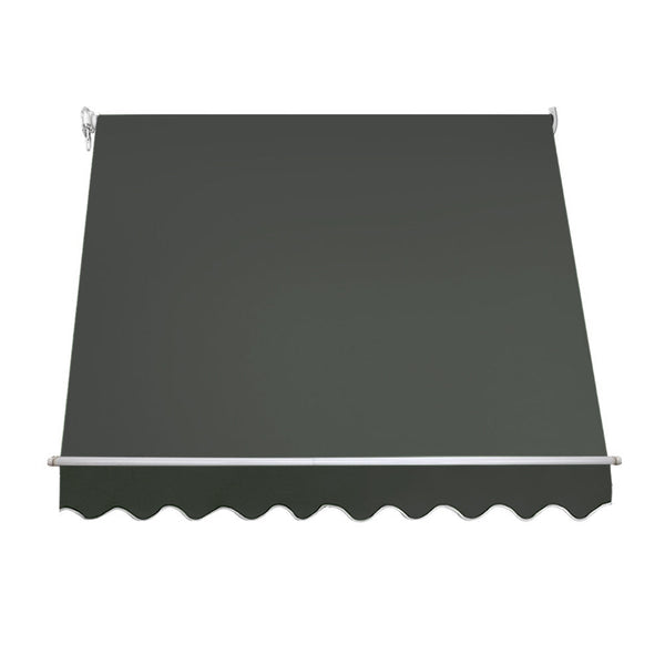 Instahut Window Fixed Pivot Arm Awning Outdoor Blinds Retractable Patio 2.4X2.1M Instahut