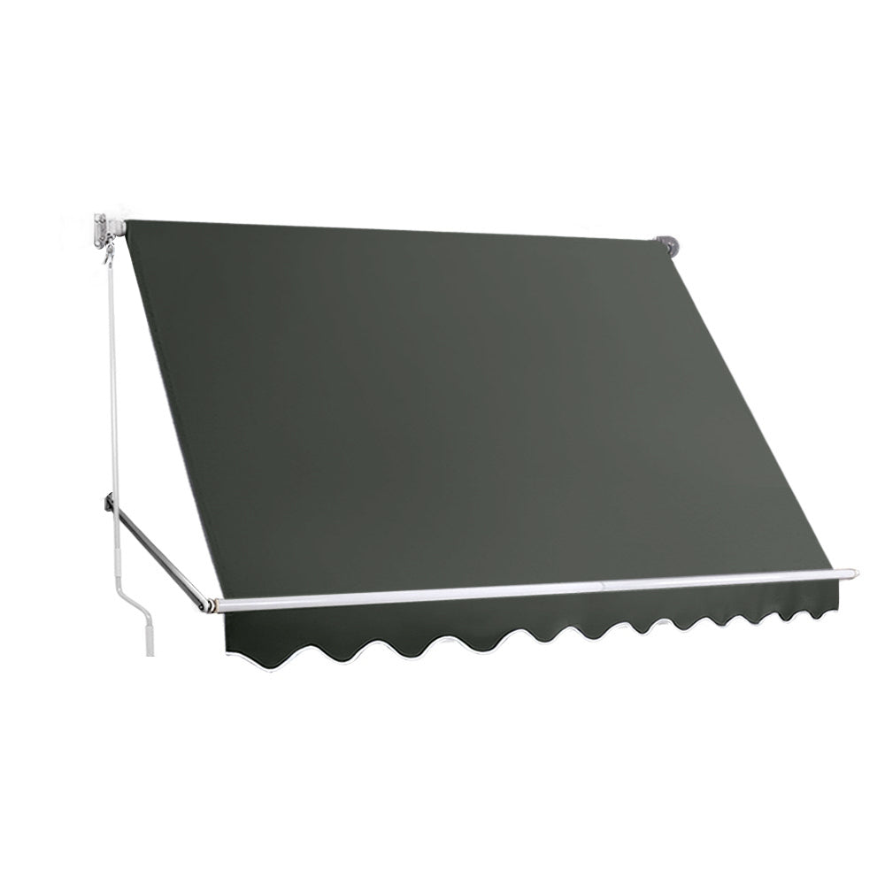Instahut Window Fixed Pivot Arm Awning Patio Outdoor Blinds Retractable 2.8X2.1M Instahut