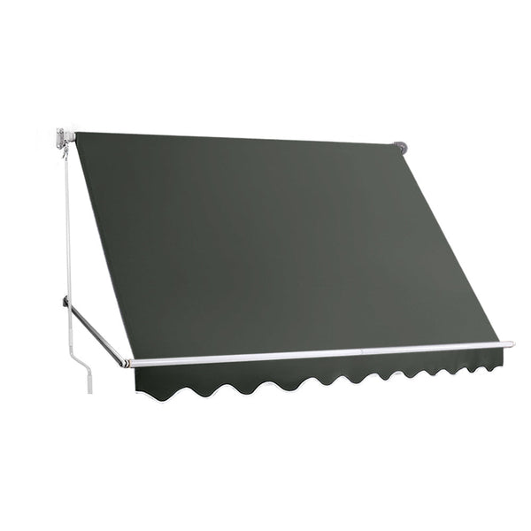 Instahut Window Fixed Pivot Arm Awning Patio Outdoor Blinds Retractable 2.8X2.1M Instahut