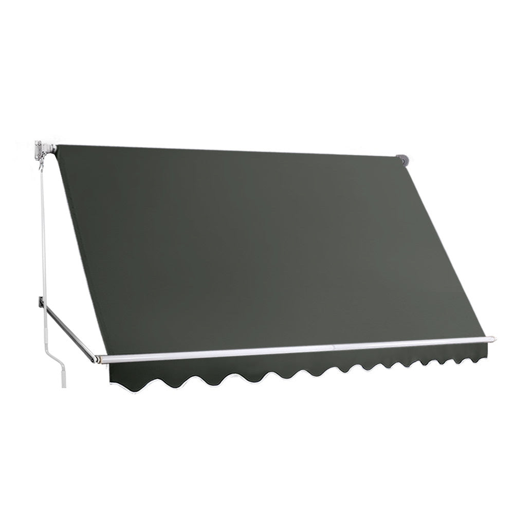 Instahut Window Fixed Pivot Arm Awning Outdoor Blinds Retractable Canopy3.1X2.1M Instahut