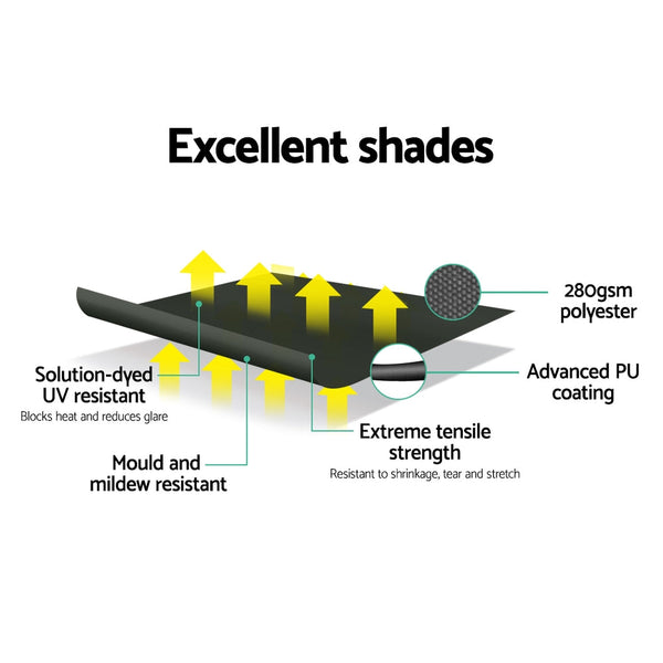 Instahut Window Fixed Pivot Arm Awning Outdoor Blinds Retractable Canopy3.1X2.1M Instahut